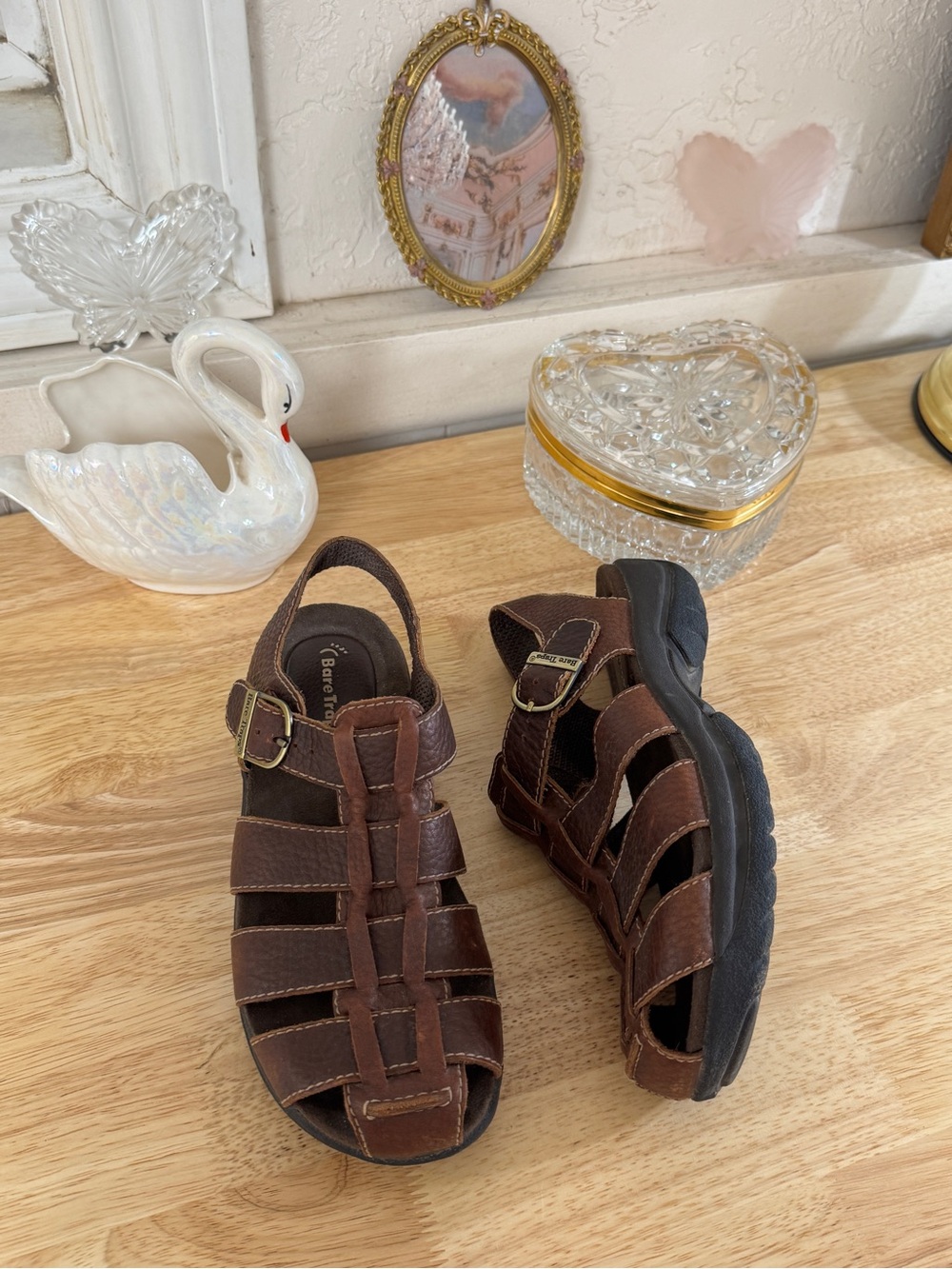 Bare Traps Brown Leather Fisherman Sandals 🤎 Y2K Comfort Core Strappy Size 6.5 - Picture 9 of 16